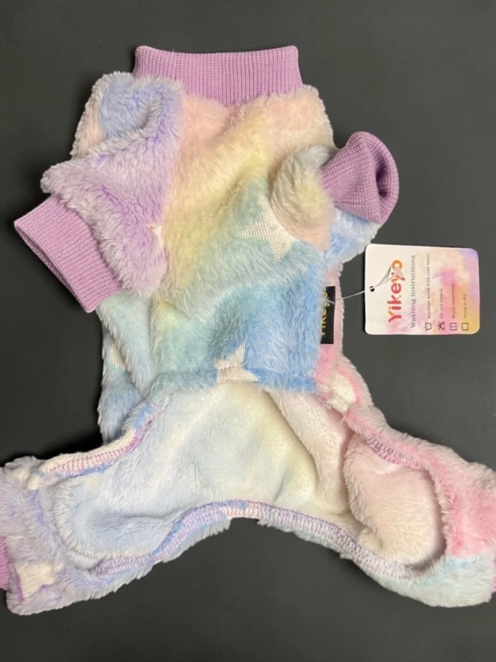 Pink Glow in the Dark Dog Pajamas XXXS Soft Fleece Puppy Jumpsuit NWT